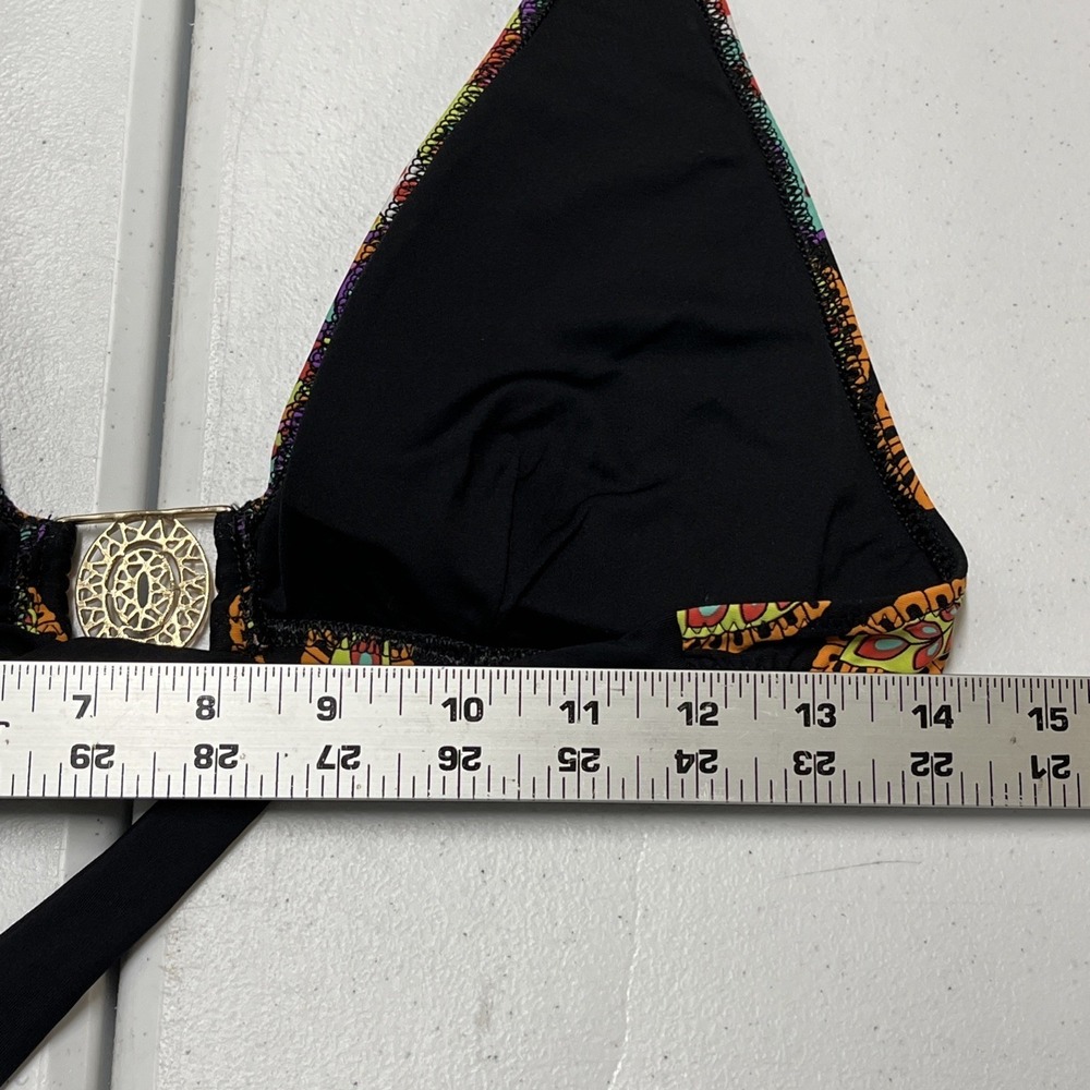 Trina Turk Bikini Vibrant Colorful Swimsuit Halter Tie Resort Beach Vacation - Picture 12 of 13
